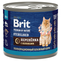 Brit Premium консервы перепелка с яблоком д/ кошек, 200г