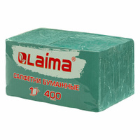 Салфетки бумажные 400 шт. 24х24 см Big Pack зелёные 100% целлюлоза LAIMA 114728