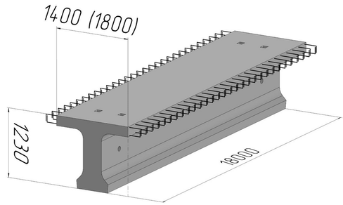 Балка пролётного строения Б1800.180.123