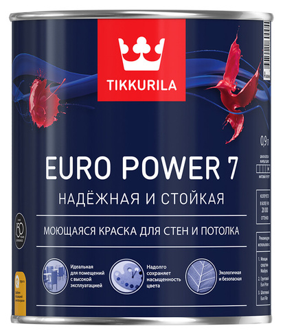 Краска EURO POWER 7 А мат 0,9л TIKKURILA