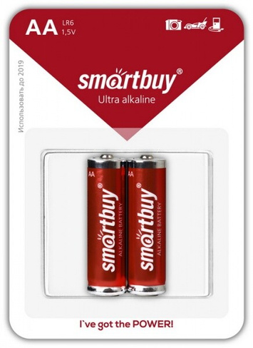 Батарейка алкалиновая Smartbuy LR6/2В АА