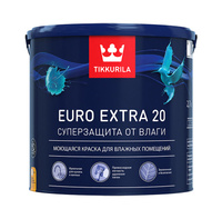 Краска EURO EXTRA 20 А п/мат 2,7л для влажных помещений TIKKURILA