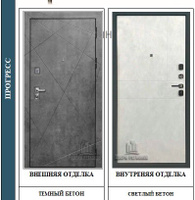 Дверь входная Прогресс Бетон темный/бетон светлый 860*2050 левая