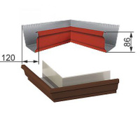 Угол желоба 120х86 внутренний (сварной) МП Модерн 120/76