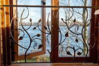 Кованая решетка на окно съемная в форме "веток дерева", Бронзовая (12)