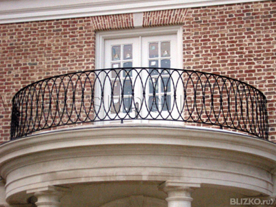 Балкон металлический сварной полукруглый, цвет Черный (10)
