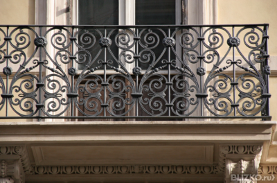 Балкон кованый в Романском стиле, Черный (14)