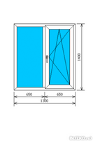 Окно ПВХ Rexau 60 двухстворчатое трехкамерное