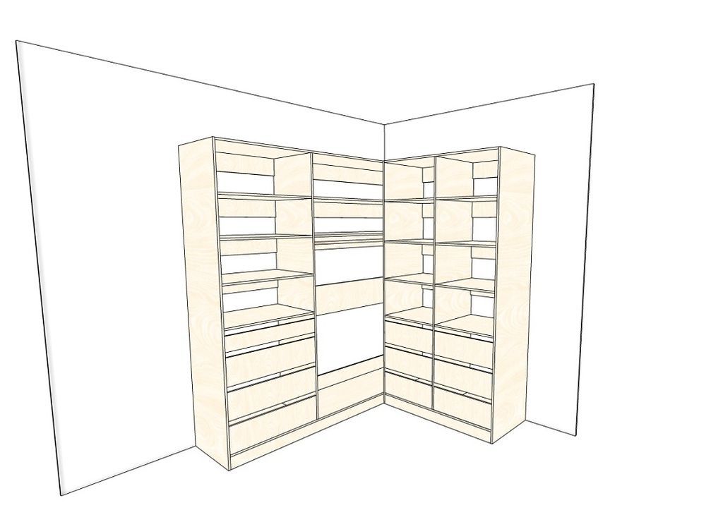 Проект угловой гардеробной