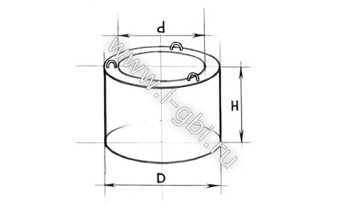 Стеновое цилиндрическое кольцо с фальцевым соединением КСФ 7-6 по ГОСТ 8020