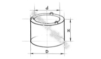 Стеновое цилиндрическое кольцо с фальцевым соединением КСФ 7-9 по ГОСТ 8020
