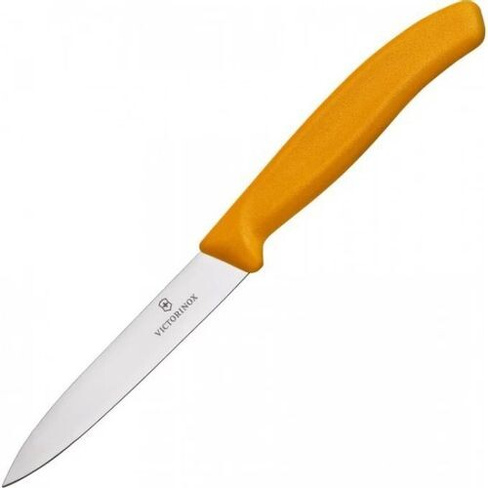 Нож кухонный Victorinox Swiss Classic, для овощей, 100мм, заточка прямая, стальной, оранжевый [6.7706.l119]