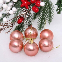 Новогодние шары 4 см (набор 6 шт) "Матовый", розовое золото нет бренда