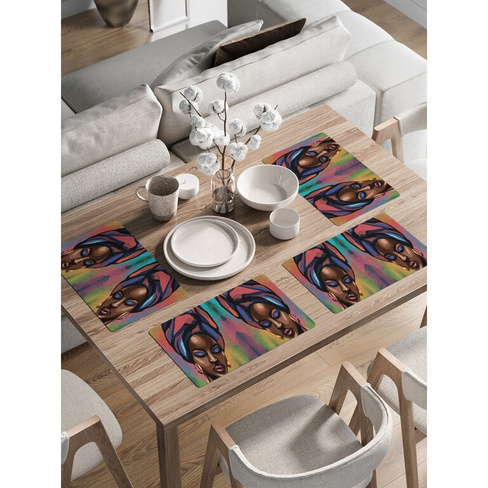 Набор прямоугольных тканевых салфеток на стол для сервировки JOYARTY ser002_425003_30x46