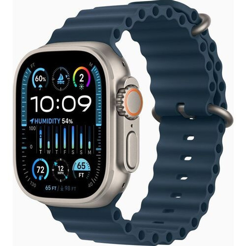 Смарт-часы Apple Watch Ultra 2 A2986, 49мм, синий/титан [mreg3lw/a]