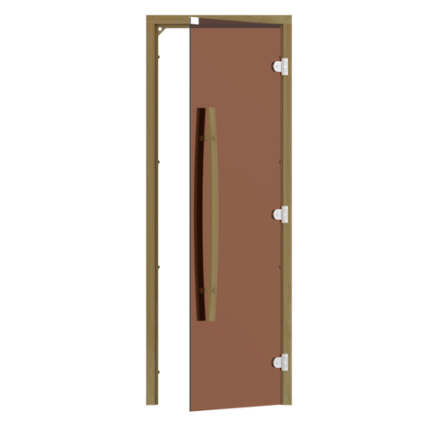 SAWO Дверь 8/19, бронза, правая, без порога, кедр, изогнутая ручка, 742-3SGD-R-1