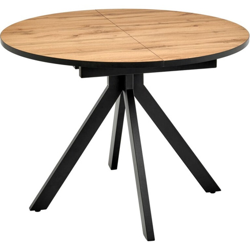 Круглый раскладной стол BRADEX rudolf 100-130x100x75 см, дуб вотан, чёрный