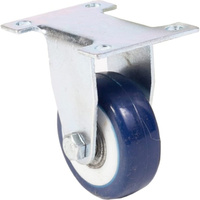 Мебельное синее колесо TOR FCv 93 (75 мм, неповоротное, площадка, поливинилхлорид, полипропилен обод, подшипниковое)
