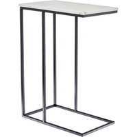 Придиванный столик BRADEX loft 50x30 см, белый мрамор, с черными ножками