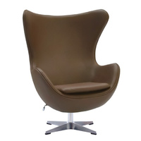 Кресло EGG STYLE CHAIR коричневый, экокожа Bradexhome