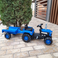 Трактор педальный DOLU с прицепом цвет синий