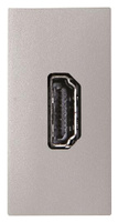 Abb NIE Механизм HDMI разъёма, тип А, с безвинт. подкл. проводов (20п), 1-модул., Zenit, цв. серебр
