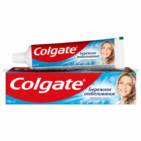Зубная паста 100 мл COLGATE Бережное отбеливание с фторидом и кальцием 7891024188279