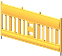 Ограждение VARIO (Тело) 2000х1000 на металлических опорах (стойках). Цвет желтый