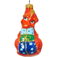 Елочное украшение Дракон с подарками Коломеев 9x11 см цвет разноцветный КОЛОМЕЕВ