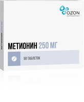 Метионин таб.п о плен. 250мг №50 Озон ООО