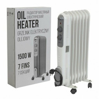 Радиатор масляный электрический (220-240V,50/60Гц,1500Вт,7 секций 11х58см,3 режима нагрева, защ. от перегрева,33х24х62.5