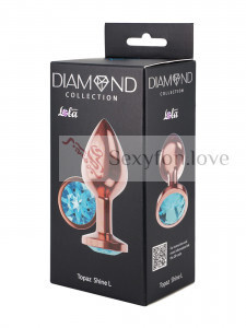 Анальная Пробка Diamond Topaz Shine, 8х3,5см, розовое золото