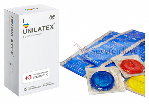 Презервативы UNILATEX в ассортименте - 12 штук (Презервативы UNILATEX в ассортименте - 12 штук (мультифрукт))