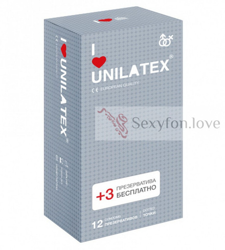 Презервативы UNILATEX в ассортименте - 12 штук (Презервативы UNILATEX в ассортименте - 12 штук (точечные ))