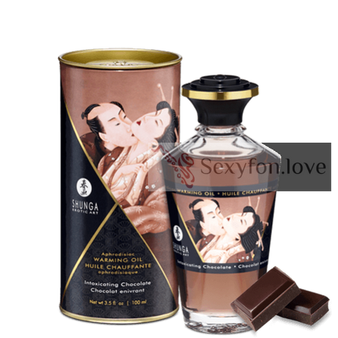 Массажное масло с афродизиаком Shunga "Aphrodisiac Warming oil" (Intoxicating Chocolate), 100 м