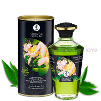 Массажное масло с афродизиаком Shunga "Aphrodisiac Warming oil" (Exotic Green Tea), 100 мл.