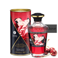 Массажное масло с афродизиаком Shunga "Aphrodisiac Warming oil" (Blazing Cherry), 100 мл
