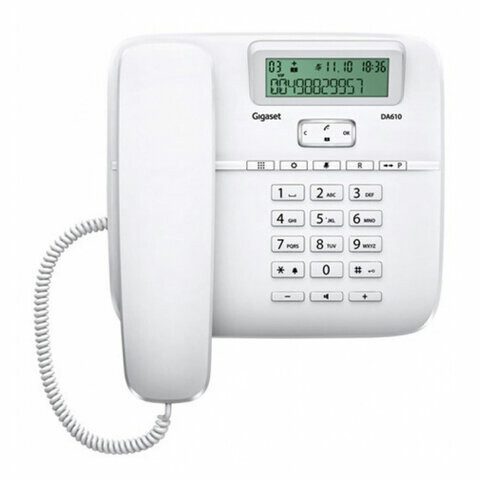 Телефон Gigaset DA611 память 100 номеров АОН спикерфон световая индикация звонка белый S30350-S212S322