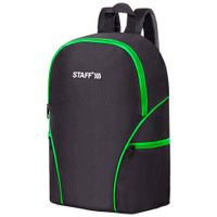 Рюкзак STAFF TRIP универсальный 2 кармана черный с салатовыми деталями 40x27x155 см 270788