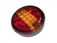 Фонарь габаритный задний универсальный круглый левый/правый с ук.пов. 24V LED