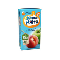 ФрутоНяня сок яблоко/персик с мякотью без сахара 500мл Лебедянский завод