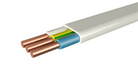 ВВГп 3*2,5 ок(N,PE)-0,66кВ медь белый плоский кабель Кристалл-электро ГОСТ /(100м) ТПК Кабельмаш