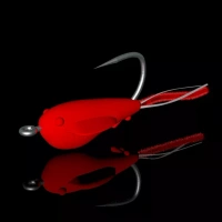 Приманка - малёк "Гаврик" силиконовый распушенный, крючок №10 (красный, хвостик красный, цвет №7) Сибирский спиннинг