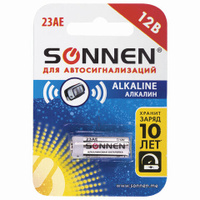 Батарейка SONNEN Alkaline 23А MN21 алкалиновая для сигнализаций 1 шт. в блистере 451977