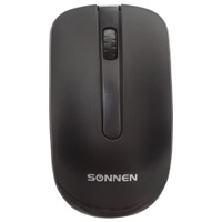 Мышь беспроводная SONNEN M-3032 USB 1200 dpi 2 кнопки + 1 колесо-кнопка оптическая черная 512640