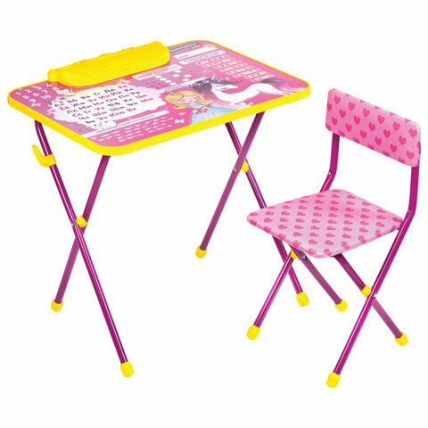 Комплект детской мебели розовый ПРИНЦЕССА: стол + стул пенал BRAUBERG NIKA KIDS 532635