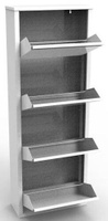 Шкаф обувница ОБ-4 (1366/500/200 мм) белый металлический для общежития Регион-Снабжение МетаКон