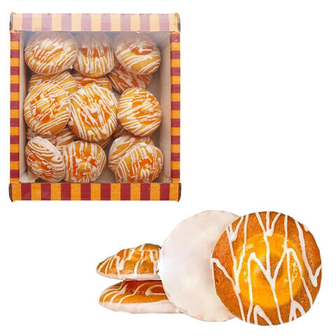 Печенье бисквитное СЕМЕЙКА ОЗБИ с апельсином в белой глазури 400 г картонная коробка ш/к 44395 1279