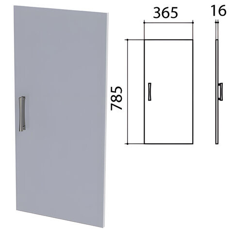 Дверь ЛДСП низкая Монолит 365х16х785 мм цвет серый ДМ41.11