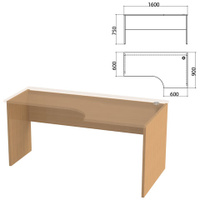 Каркас стола эргономичного Этюд 1600х900х750 мм правый бук бавария 401673-55